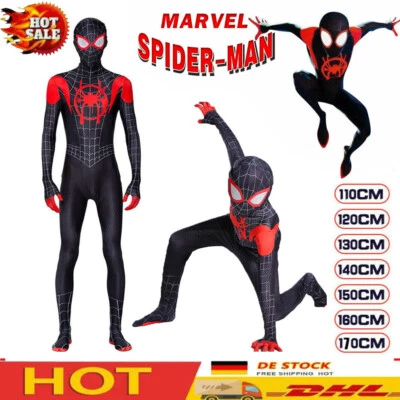 MARKENLOS Halloween Spiderman Kostüm Kinder Erwachsene Karneval Overall Spielanzug Cosplay