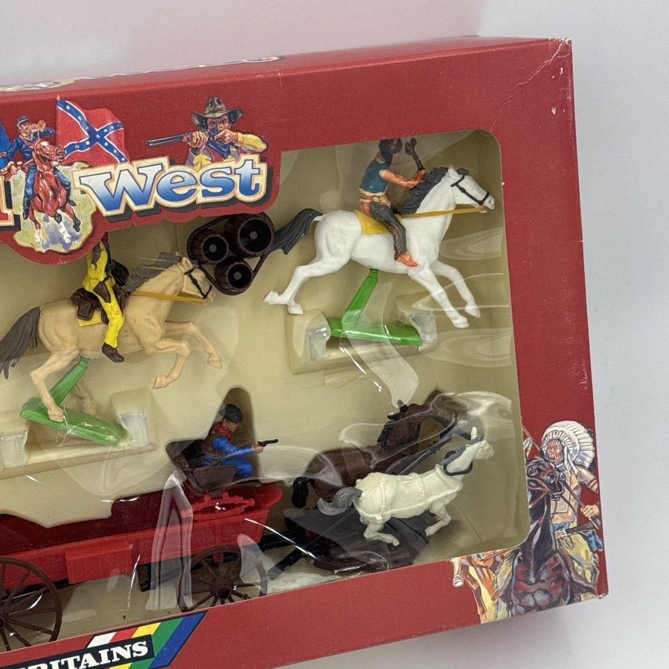 Vaquero montado Gran Bretaña 7413 Salvaje Oeste sin usar caballos vagón indio Foto 4 de 4