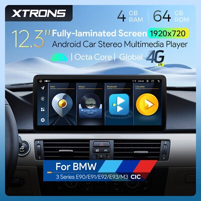 XTRONS AUTORADIO GPS BMW E90 E91 E92 E93 Android 14 WI-FI 4G 12,3'' CARPLAY CIC