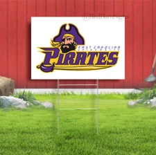 East Carolina Pirates Indoor Outdoor Yard Sign with Metal Stakes