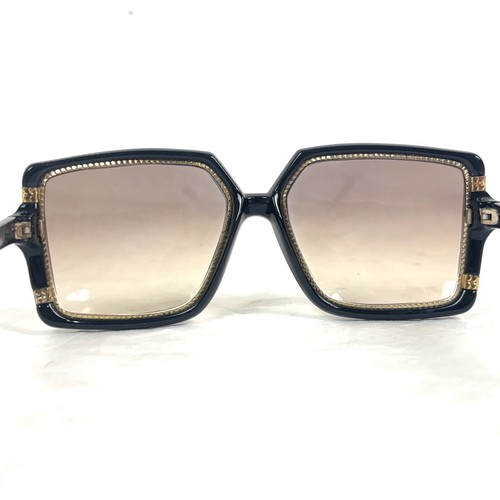 Ted Lapidus VTG 70s 80s Sunglasses Black & Gold Crystal Rhinestone Paris FRANCE - Picture 3 of 15