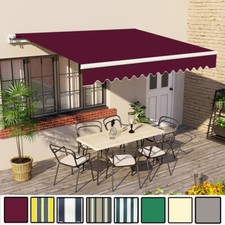 3.5 x 2.5m Awning Manual Garden Canopy Patio Sun Shade Shelter Retractable