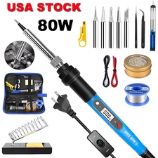80W Electric Soldering Iron Welding Gun Tool Kit Solder Wire Desoldering Pump US