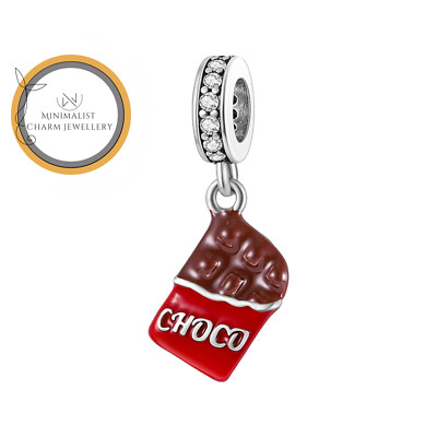Chocolate Bar Charm For Bracelet, Chocolate Charm, Choco Charm