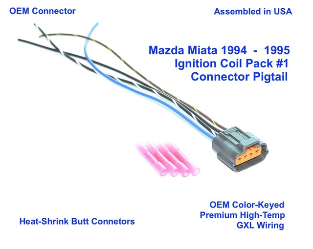 Mazda Miata Ignition Coil Pack 1 Engine Harness Connector Plug Pigtail
