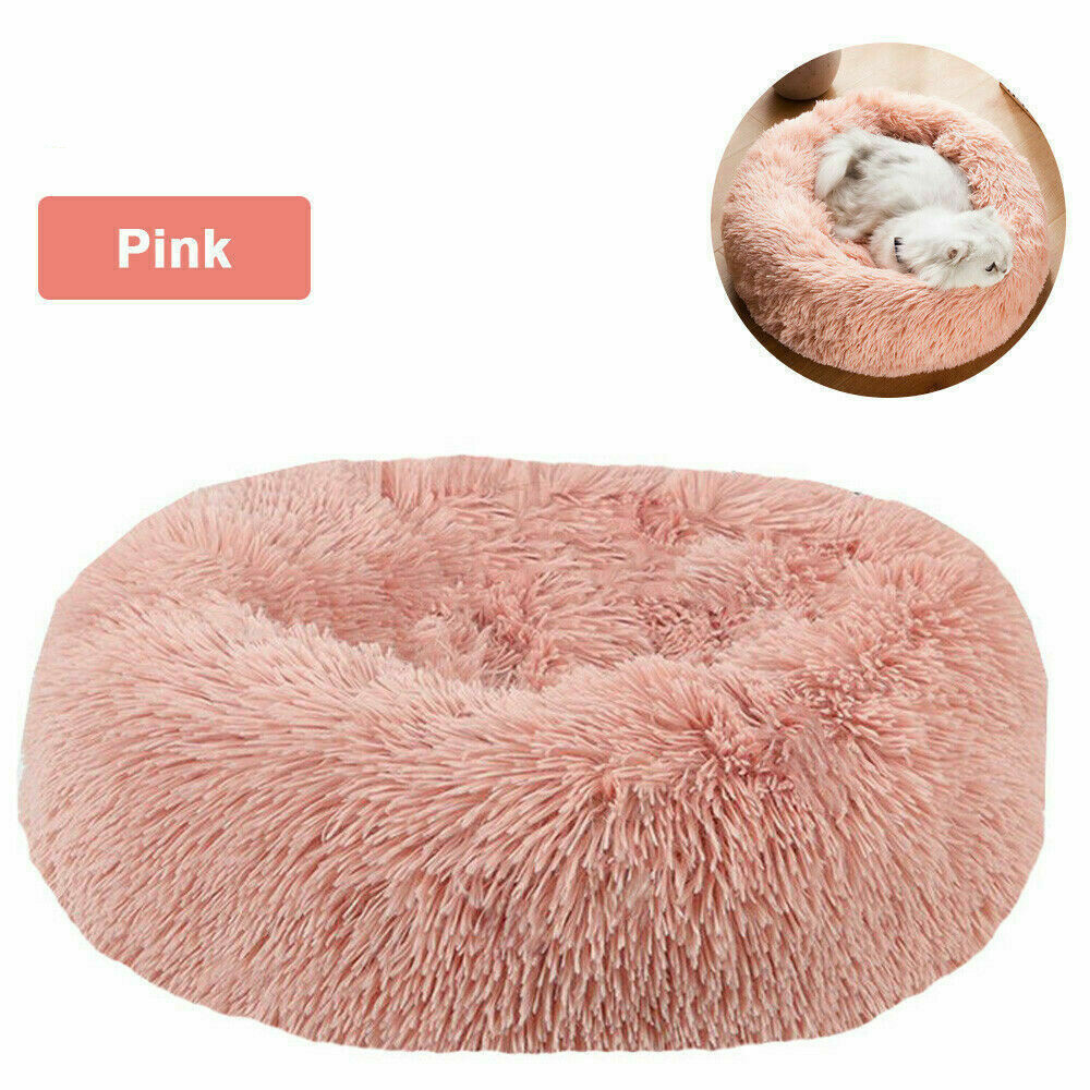 Extra Large Dog Cat Pet Calming Bed Comfy Fluffy Soft Dog Beds Round