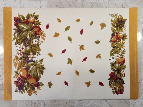 4 Tischsets Leinwand Herbst Herbst Blätter Obst Blume Fashion Industries Vintage 2000 - Bild 4 von 12