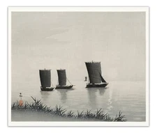 OHARA KOSON Fishing Boats VINTAGE JAPANESE ART (1900-1936) Print/ Poster