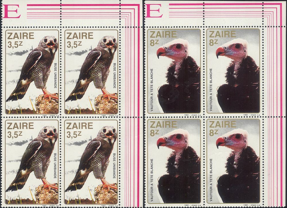 Zaire 1982 Birds/Buzzard/Vulture/Kingfisher/Woodpecker 10v set