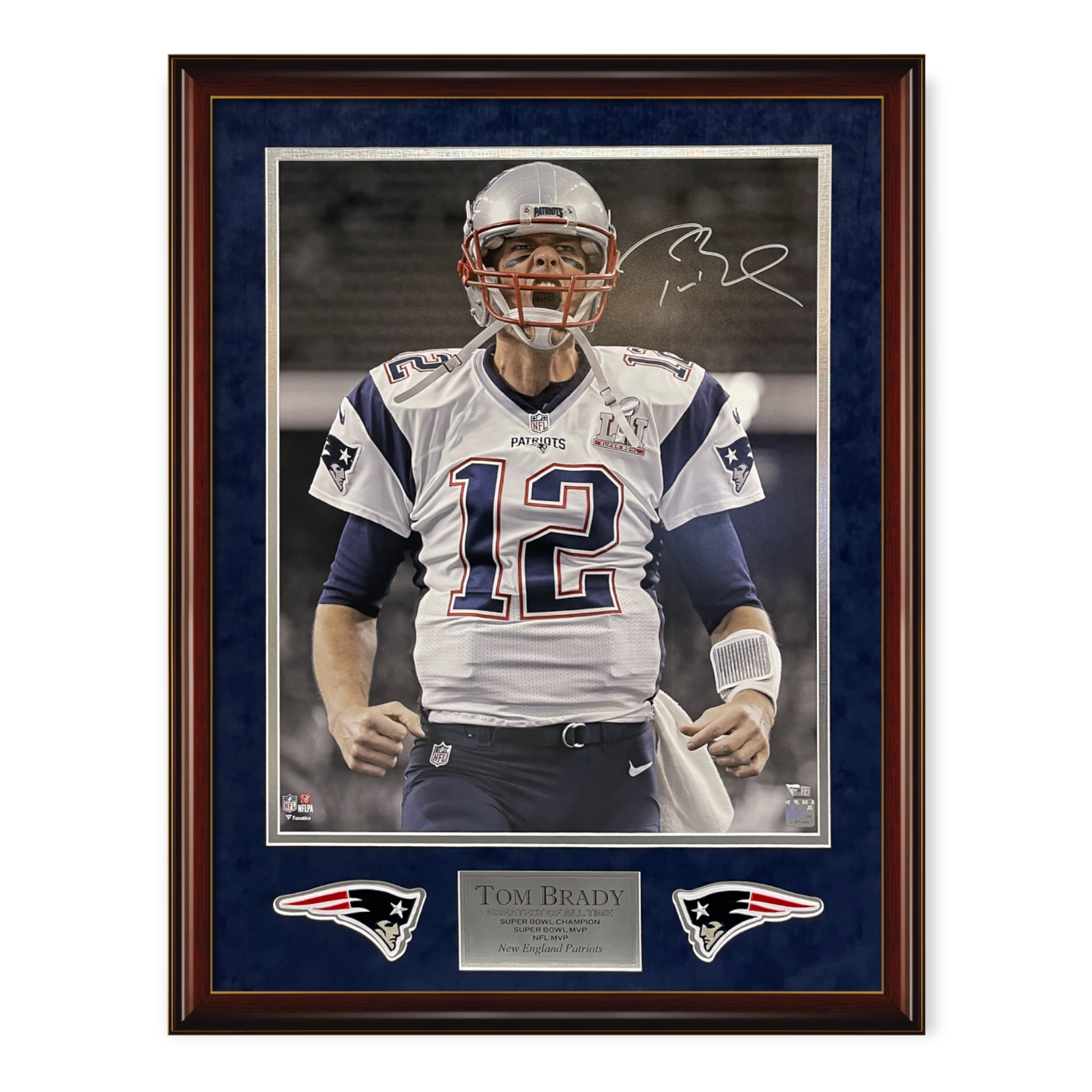 Tom Brady Autographed Signed New England Patriots 16x20 Photograph Framed To 23x29 Fanatics 