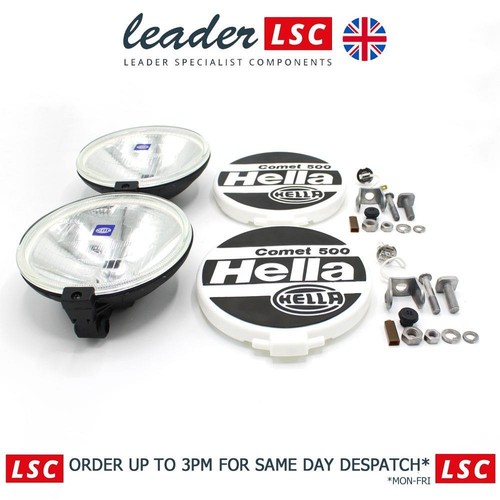 PAIR OF Genuine HELLA Halogen High Beam Comet 500 Spot Lights 1F4005750101 New - Picture 3 of 12