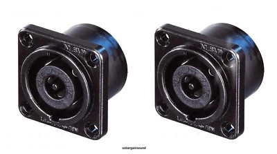 (2 PACK) NEUTRIK NL8MPRXX-BAG SPEAKON 8-POLE Panel Mnt Speaker Connector - Black