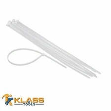 15" x 3 mm Heavy Duty White Zip Ties, Cable Ties
