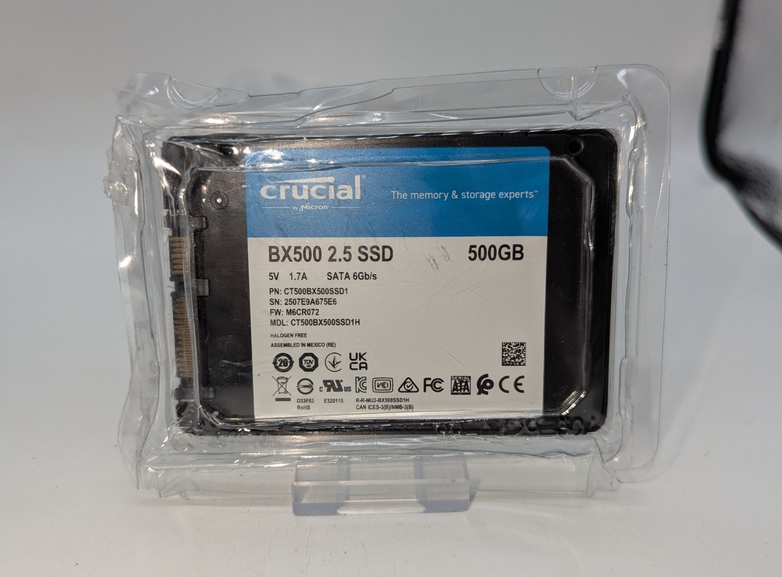 Crucial BX500 500GB 2.5" SATA SSD CT500BX500SSD1 – New - Box damage