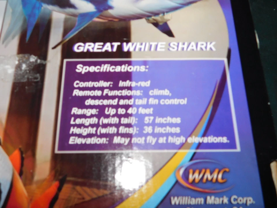 Air Swimmers Remote Control Flying Shark Swims Sealed Box. NEW IN OPEN BOX ! - Image 4 of 4