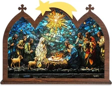 Wooden Nativity Set, Vintage Christmas Nativity Scene Set, Miniature Holy Family