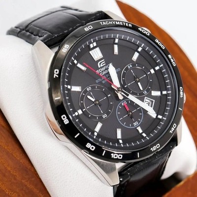 Working CASIO EDIFICE Wristwatch Radio Solar Chronograph 1246