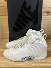 Nike Little Posite One Foamposite Triple White Sneakers HQ1959-100 GS Size 7Y