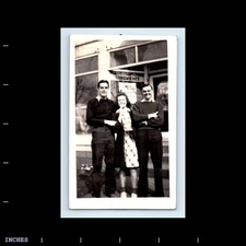 Old Vintage Photo MAN WOMAN OUTSIDE SANDWICH SHOP DELI AFFECTIONATE
