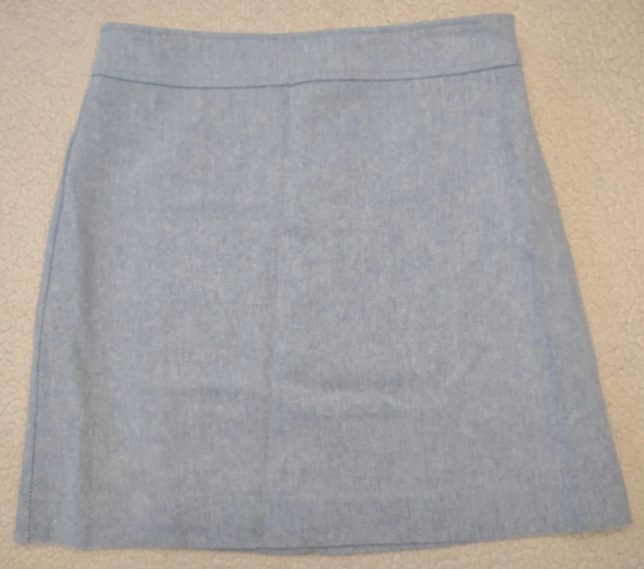 NWT J. Crew blue white herringbone knee length straight skirt ladies size 8