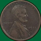 1911-D Lincoln Wheat Cent Fine F Coin, Scratch #39622