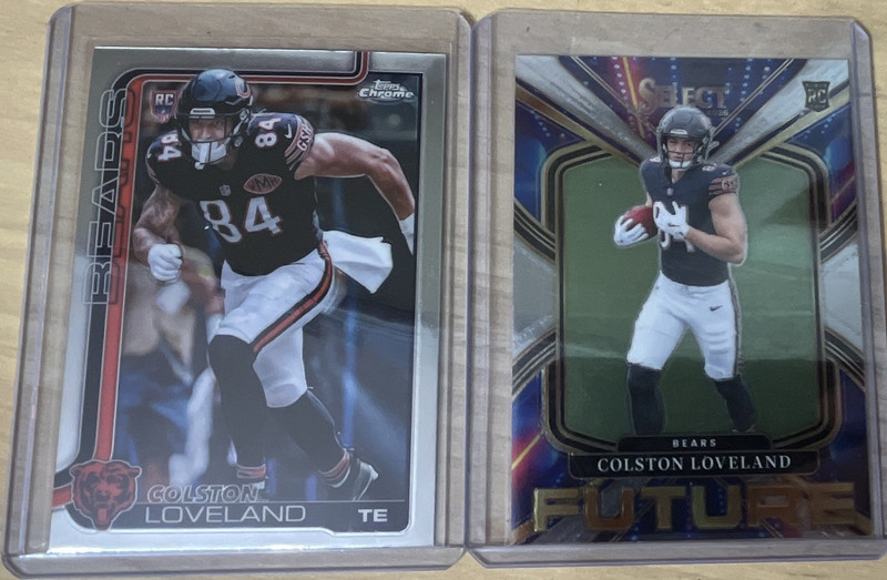 Colston Loveland Rookie Bears NFL Card Lot panini select future / topps chrome 