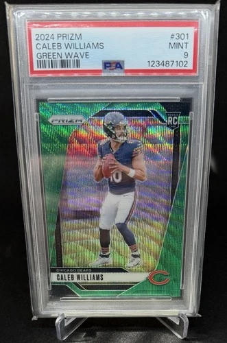 2024 Panini Prizm - Rookies Caleb Williams #301 Green Wave Prizm (RC) PSA 9