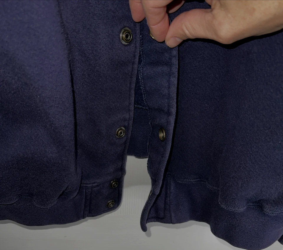 80s Vtg LL BEAN Jacket Men Sz Large RUSSELL Varsity Fleece Snap Sweatshirt USA - Image 4 of 4