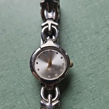 Women s Quartz Analog Dress Bracelet Wristwatch Silver Dial Diamond Markers