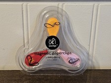 Oliblock Clips Mini Set Of 3 Orange, Red, & Pink Ombre Bookmark Magnetic 