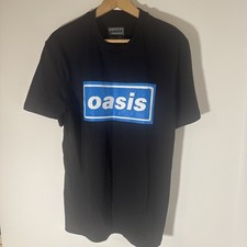 Image of Oasis Live 25 Official T Shirt Size Medium Blue Logo Front Plain Back BNWOT