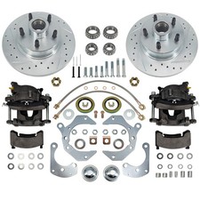 11 Disc Brake Conversion Kit For Ford Mercury 1949-53 Drilled Slotted Rotors