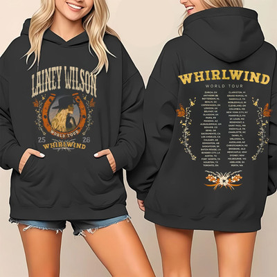 Lainey Wilson Whirlwind World Tour Horseshoe 2026 Merch Unisex Hoodie