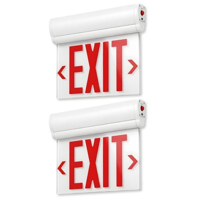 LED Edge-Lit Exit Sign UL Listed Red Acrylic Emergency Light with Battery Backup