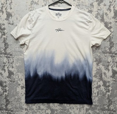 Hollister T-Shirt Men's Medium White Navy Cotton Ombre Must-Have Soft  Chest 38''