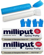 Milliput Epoxy Putty Modeling Paste - Porcelain and Fiberglass Repair Kit - S...