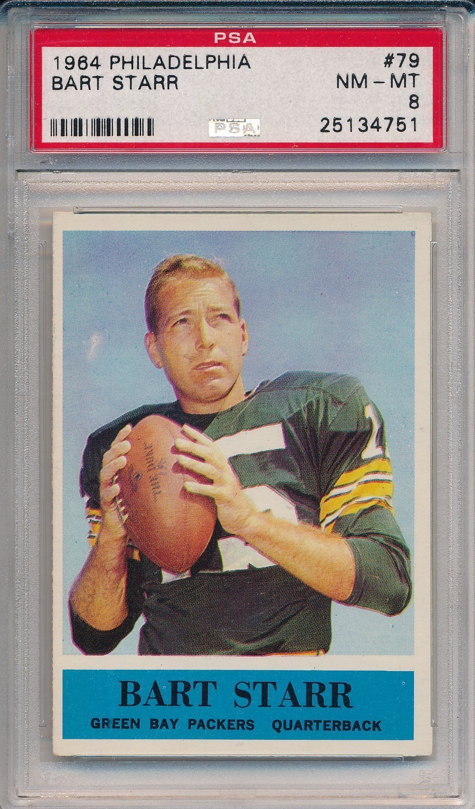 1964 PHILADELPHIA #79 BART STARR - PSA 8 NM-MT (SVSC)