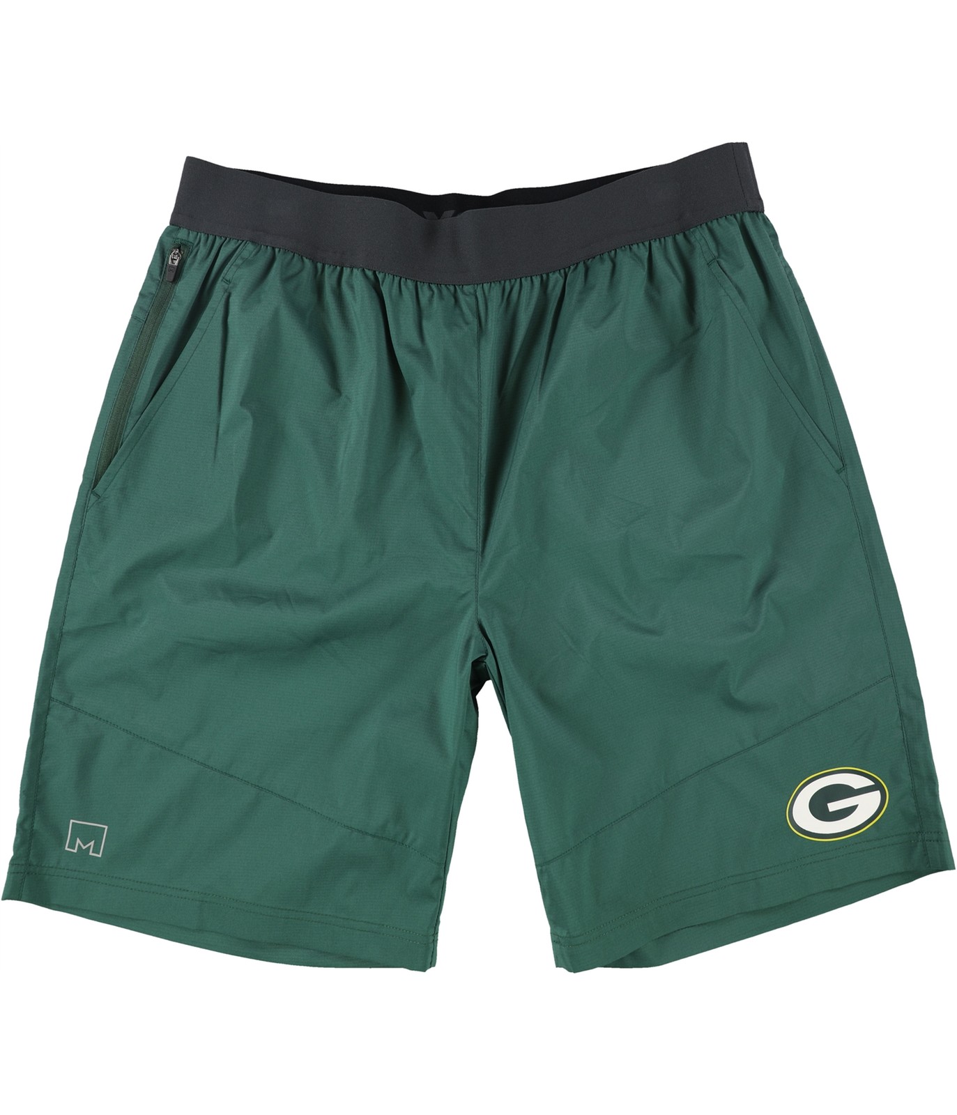 G-III Sports Mens Green Bay Packers Athletic Walking Shorts, Green, Large