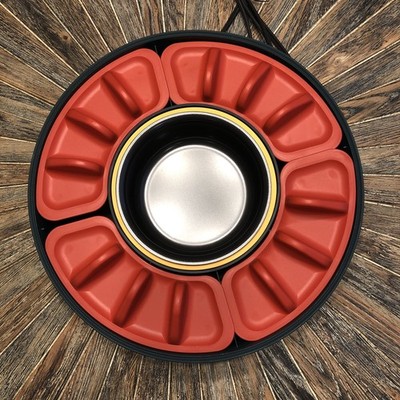 KUSINI Lazy Susan Taco Bar Serving Set KTBSRG Warming Pot & Taco Holder Tray NEW