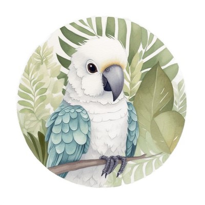 3X Weißer Ara Papagei 9x9 cm Autoaufkleber Vogel Sticker Aquarell Motiv