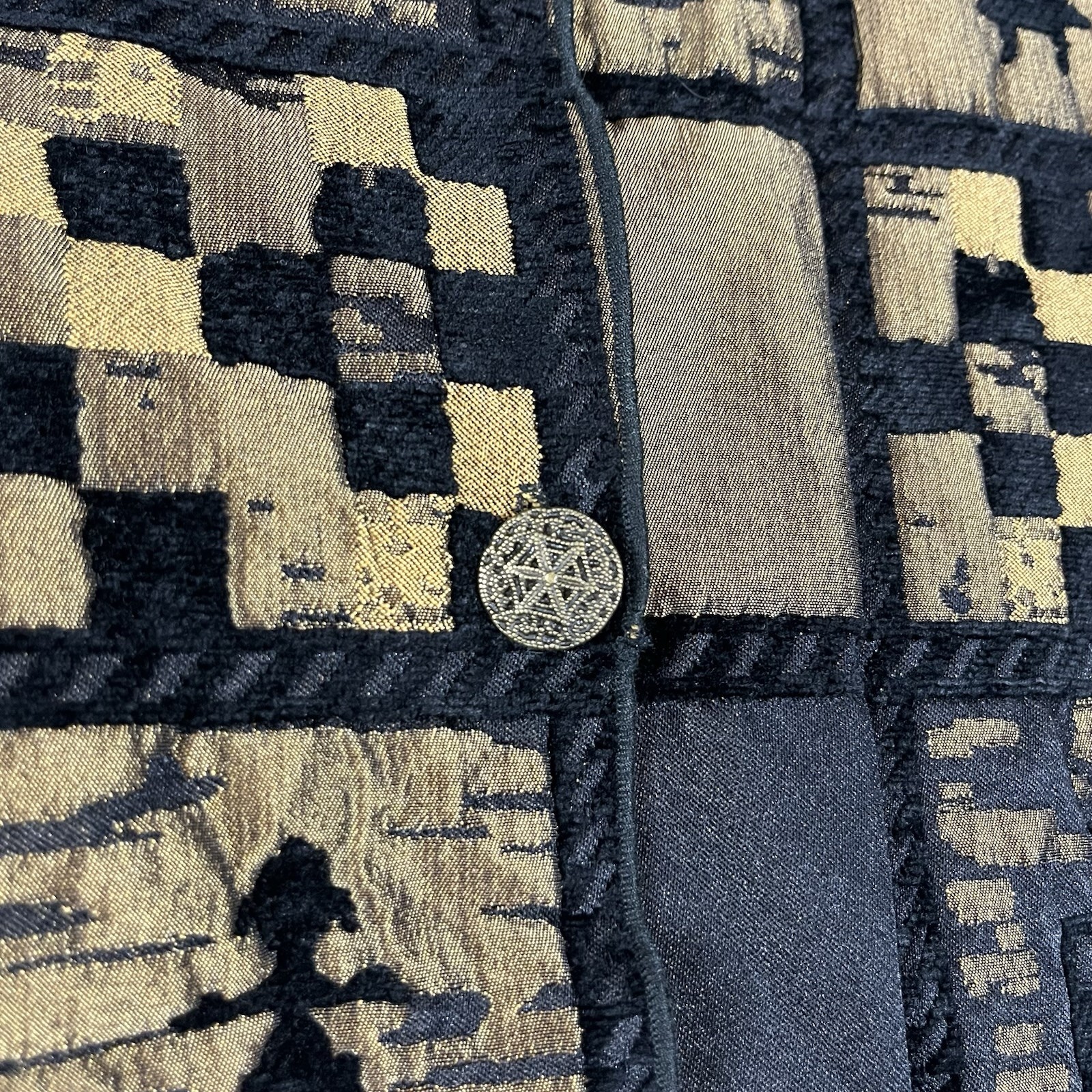 Vintage California Blazer Medium Patchwork Gold B… - image 3