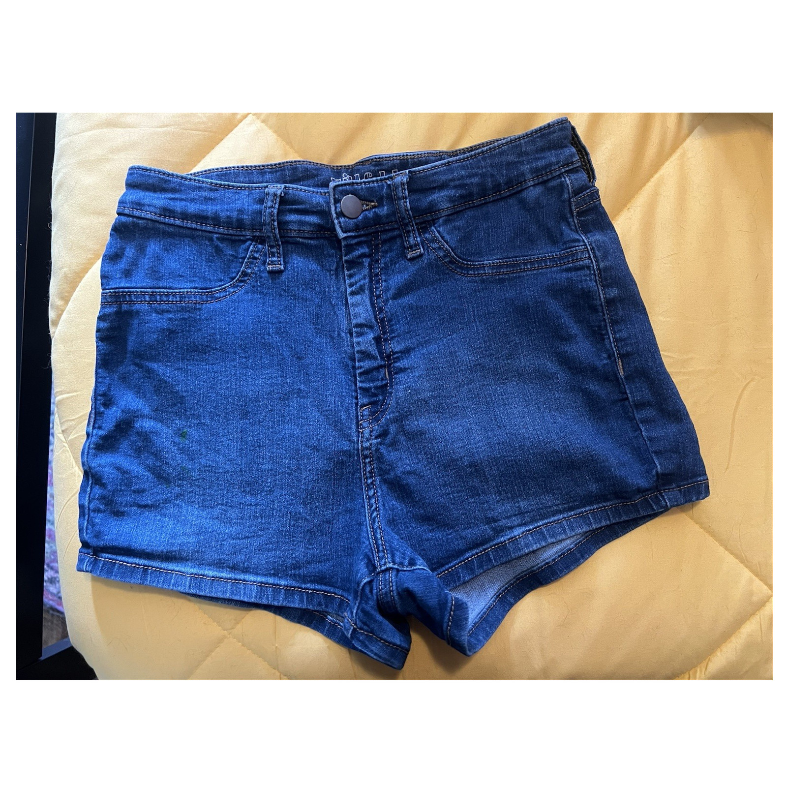 Women's Wild Fable Blue Dark Wash High Rise Stretch Denim Shorts 31W 5-Pocket 3