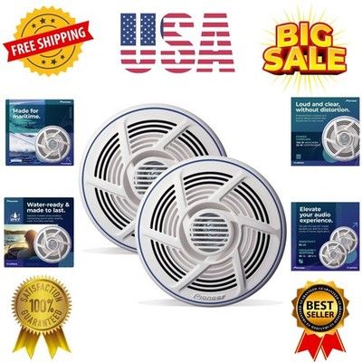 TS-MR1600 6.5  Marine Speakers Pair   2-Way Coaxial Boat Speakers, 100W Max P...