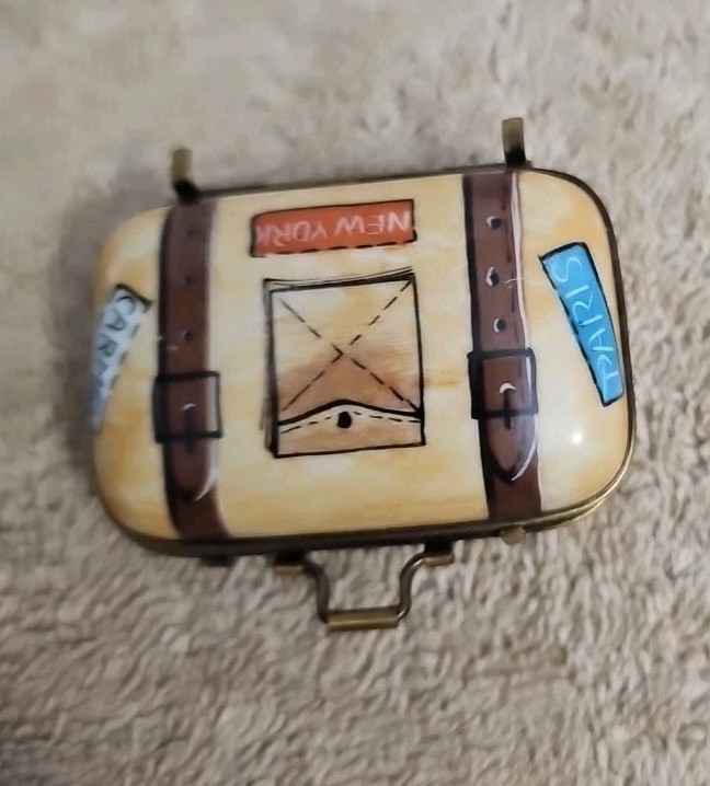 Vtg Limoges Trinket Box PV Pierre Verdier Hand Painted Travel