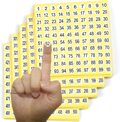 1-500 round Number Stickers Labels 15 Sets 7500 Self Adhesive Labels Small Conse