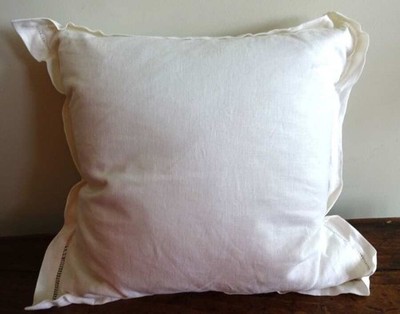 RALPH LAUREN WHITE LINEN ISLA BELIZE Feather Filled  DECORATIVE PILLOW 20X20''