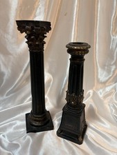 VINTAGE Candlesticks Greek Columns Taper Candle Holders Sticks Black Marked