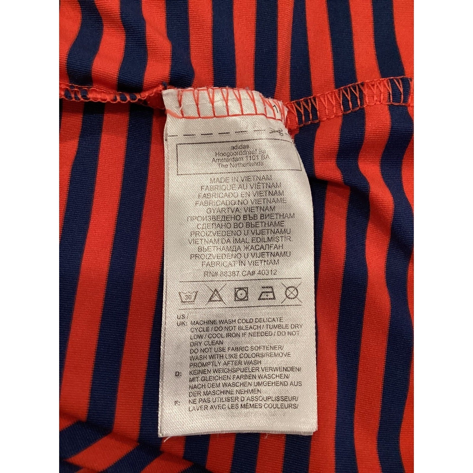 SALE Adidas Adi Pure Golf Polo Shirt Red Blue Stripes - XL - Image 5