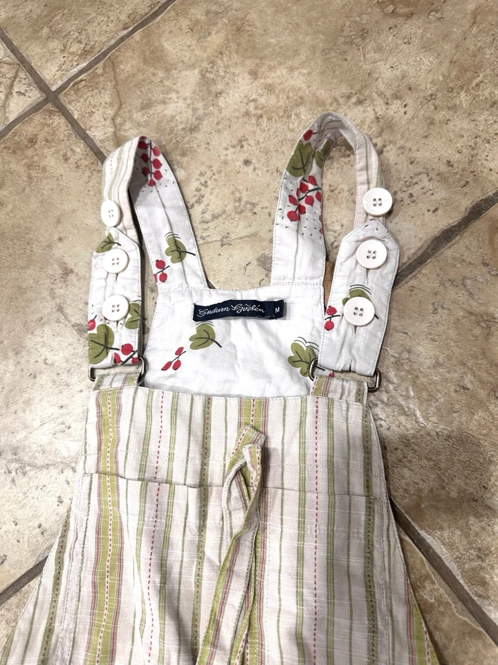 Mono Gudrun Sjödén Algodón Rayas Ligero Talla M Crema, Verde Salvia Foto 2 de 4