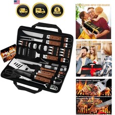 BBQ Grill Set 29pcs Stainless Steel Grilling Tools with Storage Bag for Men